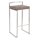 Fuji - Contemporary Stackable Counter Stool (Set of 2) - Stone