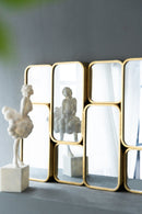 Mirror With en Metal Framed Decorative Rectangle Mirror For Bedroom Dressing Room, Hallway Or Living Spac - Gold