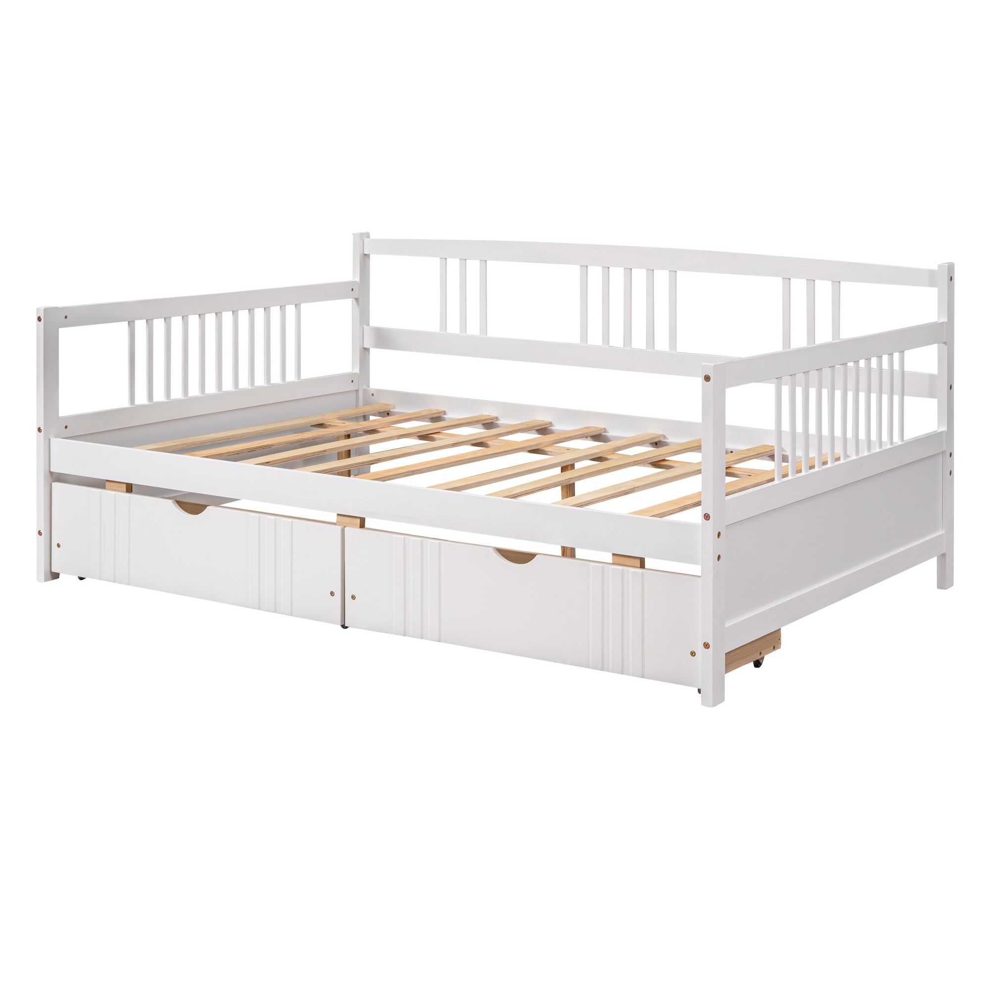 Full Size Daybed Wood Bed with Two Drawers,White(OLD  SKU:LP000058AAK) - Atlantic Fine Furniture Melbourne FL