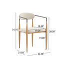 Modern Luxe Dining Arm Chair Set With Upholstery