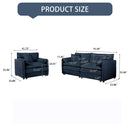 Modern Upholstered Chenille Loveseat And Armchair Set With Pillows