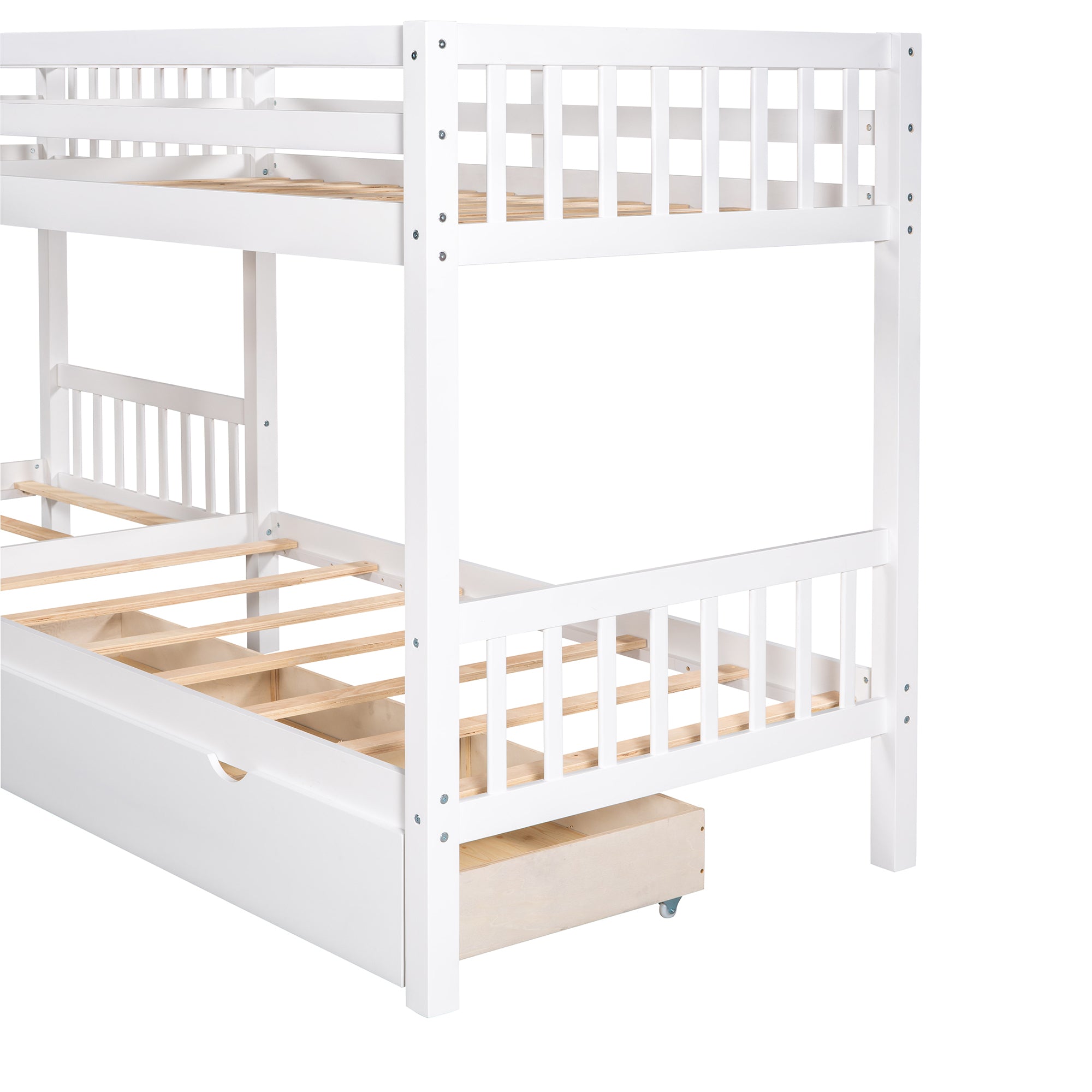 Twin L-Shaped Bunk bed with Drawers-Gray(OLD SKU :LP000038AAK) - Atlantic Fine Furniture Melbourne FL