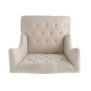 Contemporary Hi Back Club Chair With Wingback Design - Light Beige