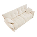 Modern Sofa & Pillows, Textured Cover, High Rebound Cushions