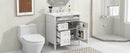 Bathroom Vanity With Top Sink, Modern Bathroom Storage Cabinet With 2 Drawers And A Tip-Out Drawer