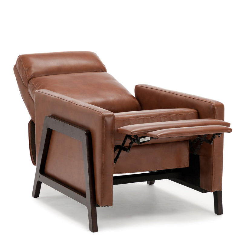 Mid Century Modern Madeline Push Back Recliner - Caramel