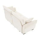 Modern Sofa & Pillows, Textured Cover, High Rebound Cushions