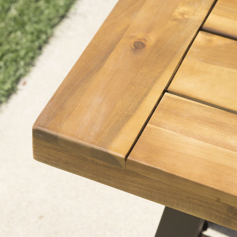 Blossom - Acacia Wood Outdoor Bench With Slat Design - Rustic