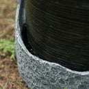 Indoor Outdoor Water Fountain, Unique Broken Urn Fountain Chic Dynamic Modern Design With Light For Garden