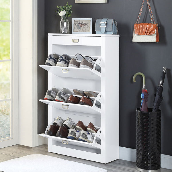 Pagan - Shoe Cabinet - White High Gloss