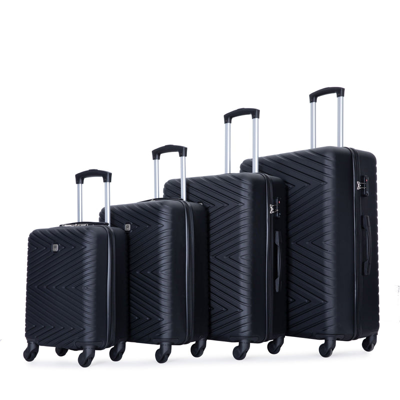 Luggage 4 Piece Lightweight Suitcase With Rotating Wheels With Tsa Lock,