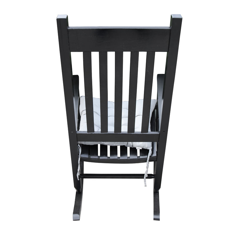 Classic Wooden Porch Rocker Chair White Populus Wood Comfortable Design