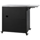 Versatile Outdoor Cabinet With Folding & Expandable Work Surfaces, Ample Storage Space, And Lockable Wheels - Matte Black