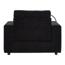 Modern Style Armchair Chaise Lounge Sofa Couch With Movable Storage Ottoman, USB Ports, Cup Holders, Phone Holder, Side Pockets