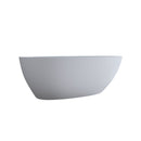 Solid Surface Matte Tub, Freestanding Solid Surface Resin Stone Bathtub, Solid Surface Matte White Soaking Tub, Free Standing Tub With Overflow And Pop-Up Drain - Matte White