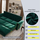 3 In 1 Convertible Sleeper Sofa With Nailhead Trim & Rolled Arm