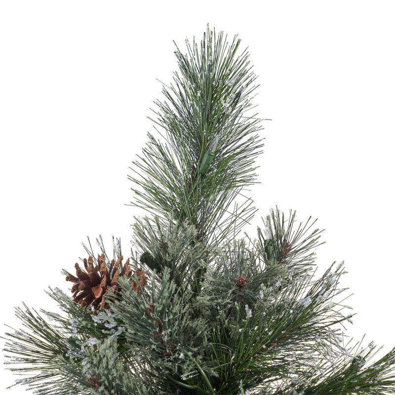 Cashmere And Snow Bristle Mixed Christmas Tree With Pine Cones - Green