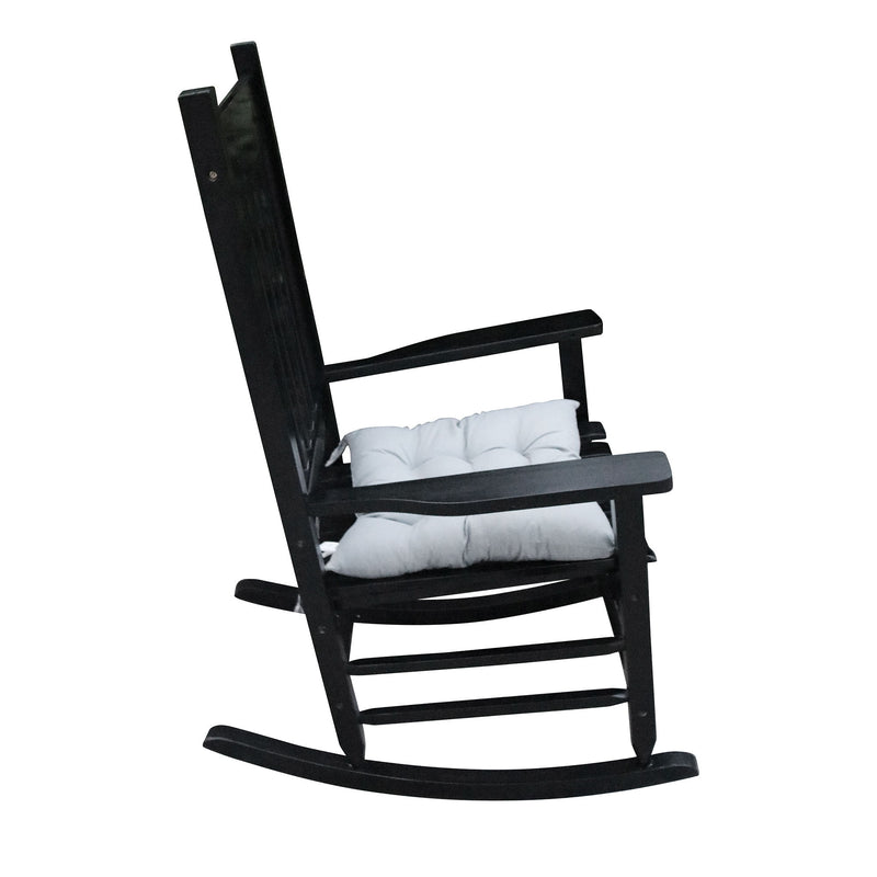 Classic Wooden Porch Rocker Chair White Populus Wood Comfortable Design