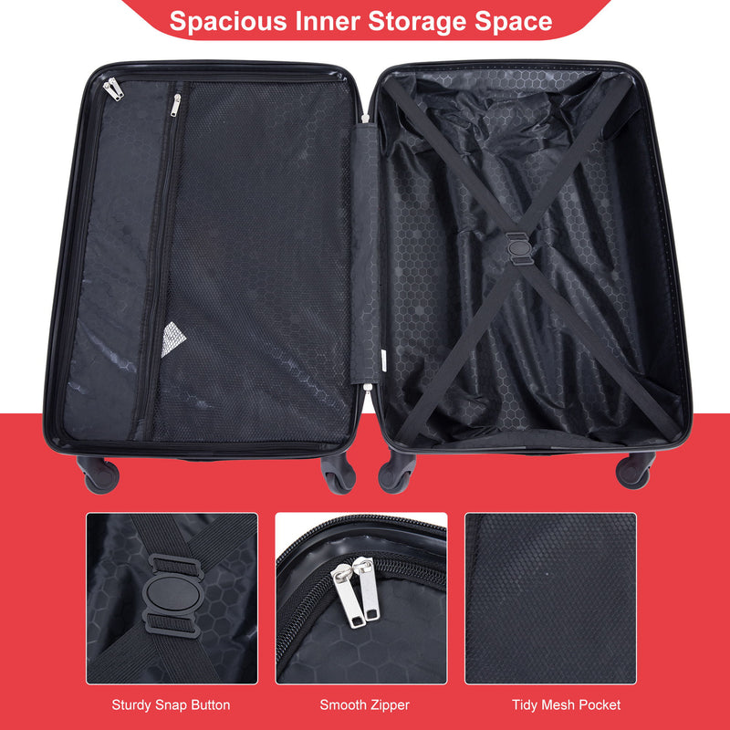 Luggage 4 Piece Lightweight Suitcase With Rotating Wheels With Tsa Lock,