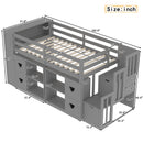 Loft Bed With Storage Cabinets, Staircase Drawers & LED Lights