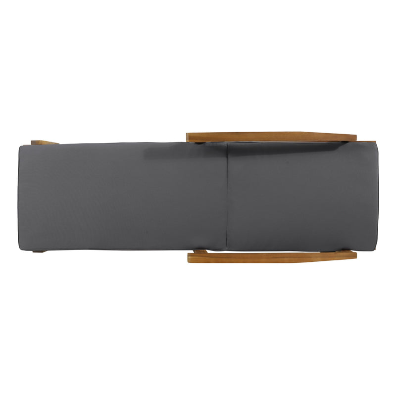 Jason - Black Chaise Lounge Adjustable Acacia Wood Outdoor Furniture