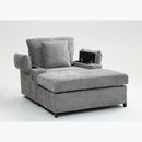 Chenille Fabric Sofa Bed With Cupholders And USB Charging Ports Chair For Living Room