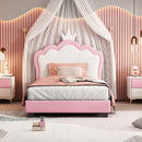 Upholstered Princess Platform Bed With Crown Headboard