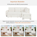 Pull-Out L-Shaped Sectional Sofa With Movable Ottoman And Stool, Large Storage Space, A Cup Holder, And 2 USB Ports For Living Room