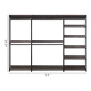 Monica - Wood Walk In Closet System With Spacious Drawer In Wood And Metal Frame - Gray