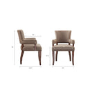 Elegant Arm Dining Chair With Brass Nail Head Detailing