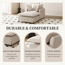 Oversized Chaise Lounge Indoor Single Sofa Bed With Wide Seat, Upholstered Lazy Sleeper Armchair With Movable Ottoman Reading Couch Set