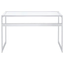 Hartford - Glass Top Writing Desk - Chrome - Atlantic Fine Furniture Inc