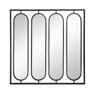 Large 4 Oval Wall Mirror With Square Frame, Home Decor For Living Room, Bedroom, Entryway, Office - Black