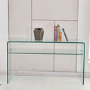 Modern Glass Console Table With Rounded Edges For Versatile Use Tempered Glass - Clear