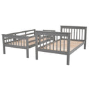 Stairway Twin-Over-Twin Bunk Bed with Three Drawers for Bedroom, Dorm - Gray(Old SKU: LP000309AAE)