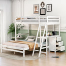 Bunk Bed With Built In Desk And 3 Drawers