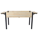 Raised Garden Bed With Metal Legs And Folding Storage Shelf