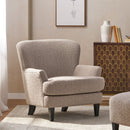 Melodique - Boucle Fabric Upholstered Club Chair With Tapered Legs