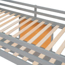 Twin size Loft Bed with Desk and Writing Board, Wooden Loft Bed with Desk & 2 Drawers Cabinet- Gray