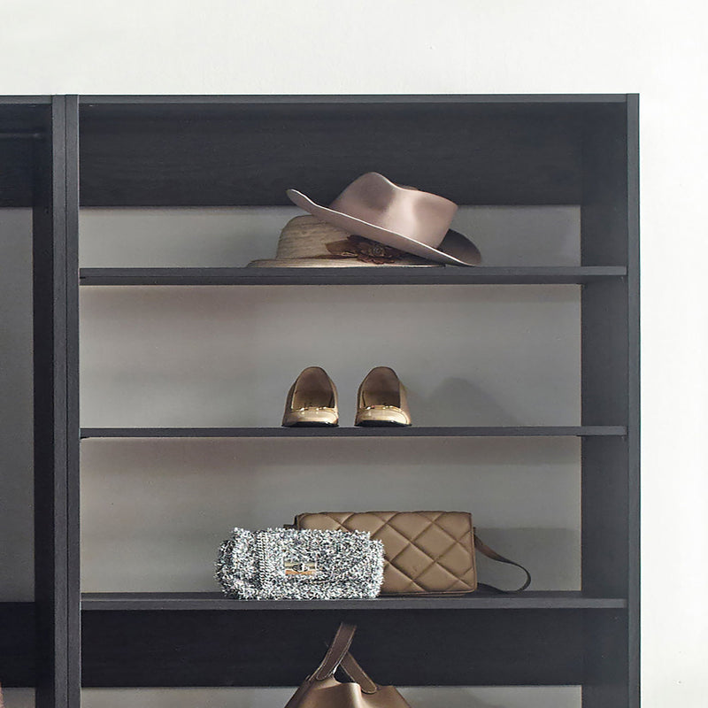 Monica - Wood Walk In Closet System With Spacious Drawer In Wood And Metal Frame - Gray