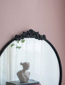 Classic Design Mirror With Baroque Inspired Frame For Bathroom, Entryway Console Lean Against Wall