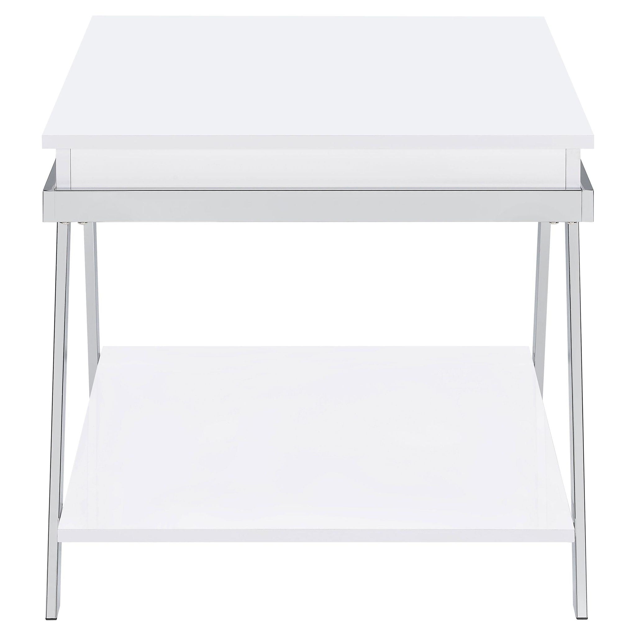 Marcia Rectangular Side End Table White High Gloss