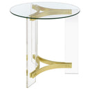 Janessa - Round Glass Top Acrylic Leg Table