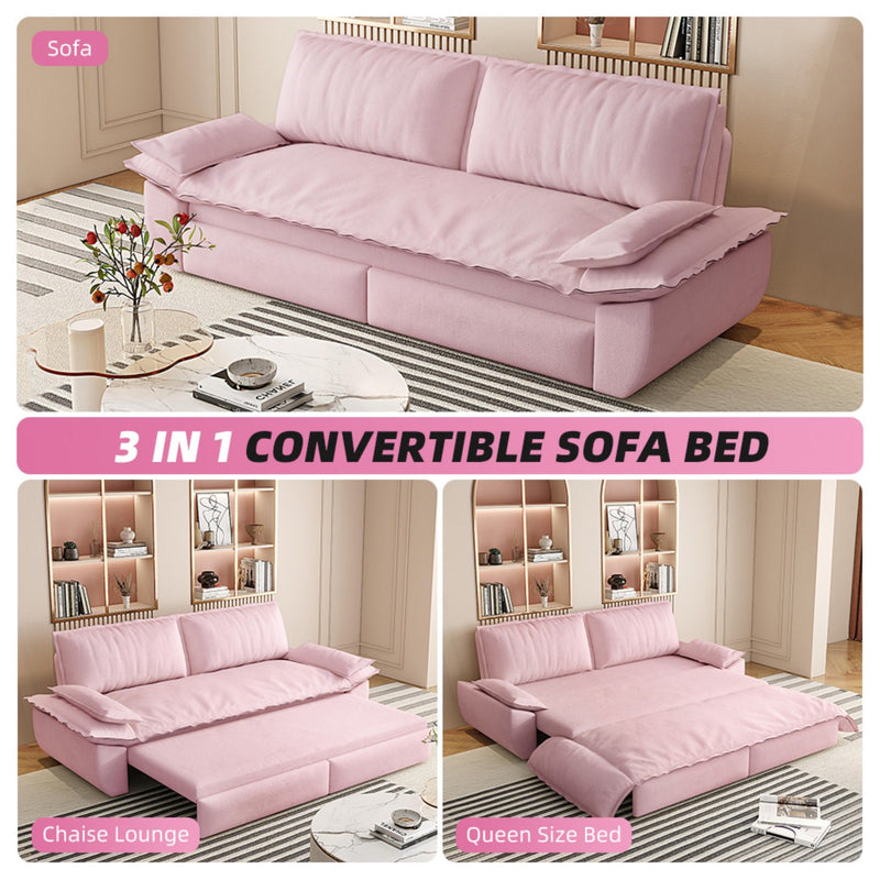 Pull Out Sleeper Sofa Bed, 3 In 1 Multi Functional