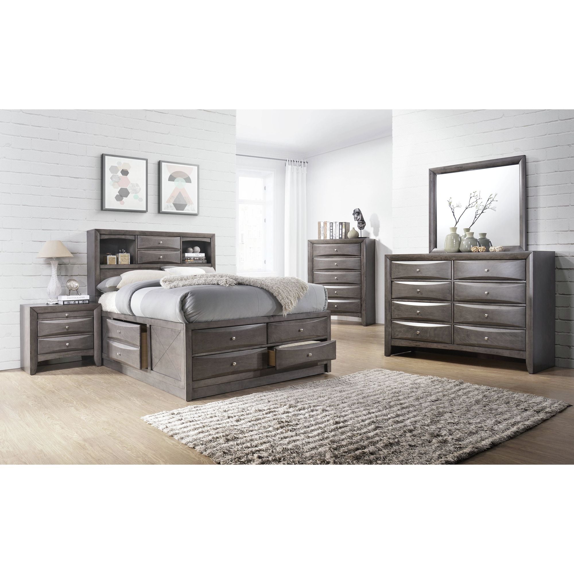 Emily - 5-Drawer Chest (Sturdy) - Gray - Atlantic Fine Furniture Melbourne FL