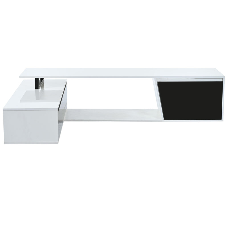 Minimalist Rectangle Extendable TV Cabinet With 2 Drawers And 1 Cabinet