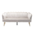 Modern Glam 3 Seater Sofa With Velvet Texture