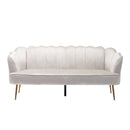 Modern Glam 3 Seater Sofa With Velvet Texture