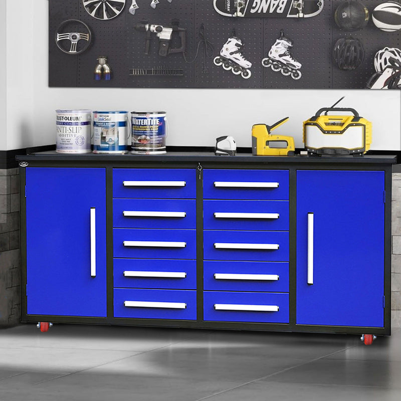 Storage Cabinets With Workbench (10 Drawers & 2 Cabinets)