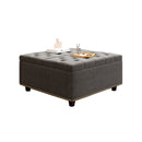 Large Square Storage Ottoman With 2 Storage Doors